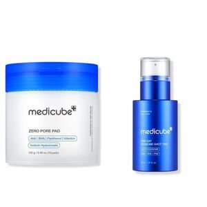 Medicube Blue Line Bundle! Zero poor pads, One Day Exosome shot pore serum 2000